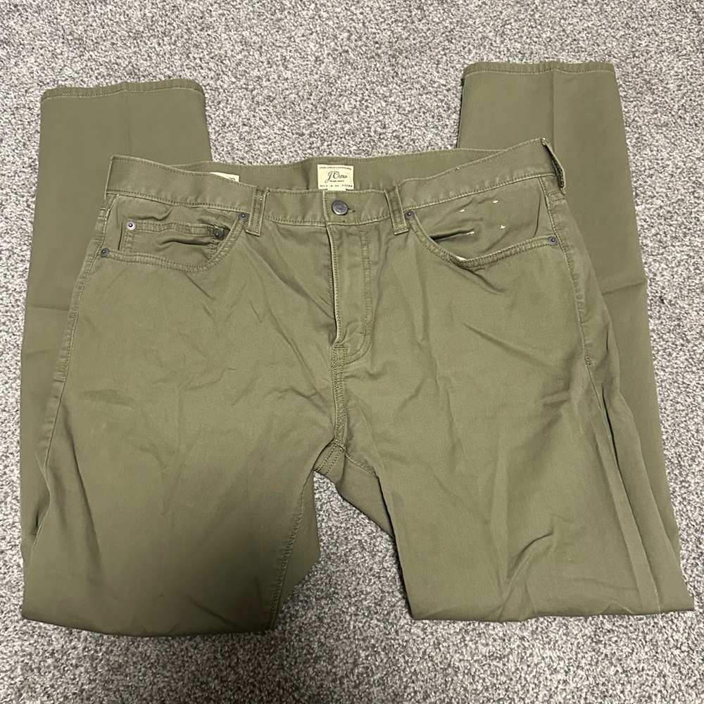 J. Crew 484 Slim Olive Green Pants